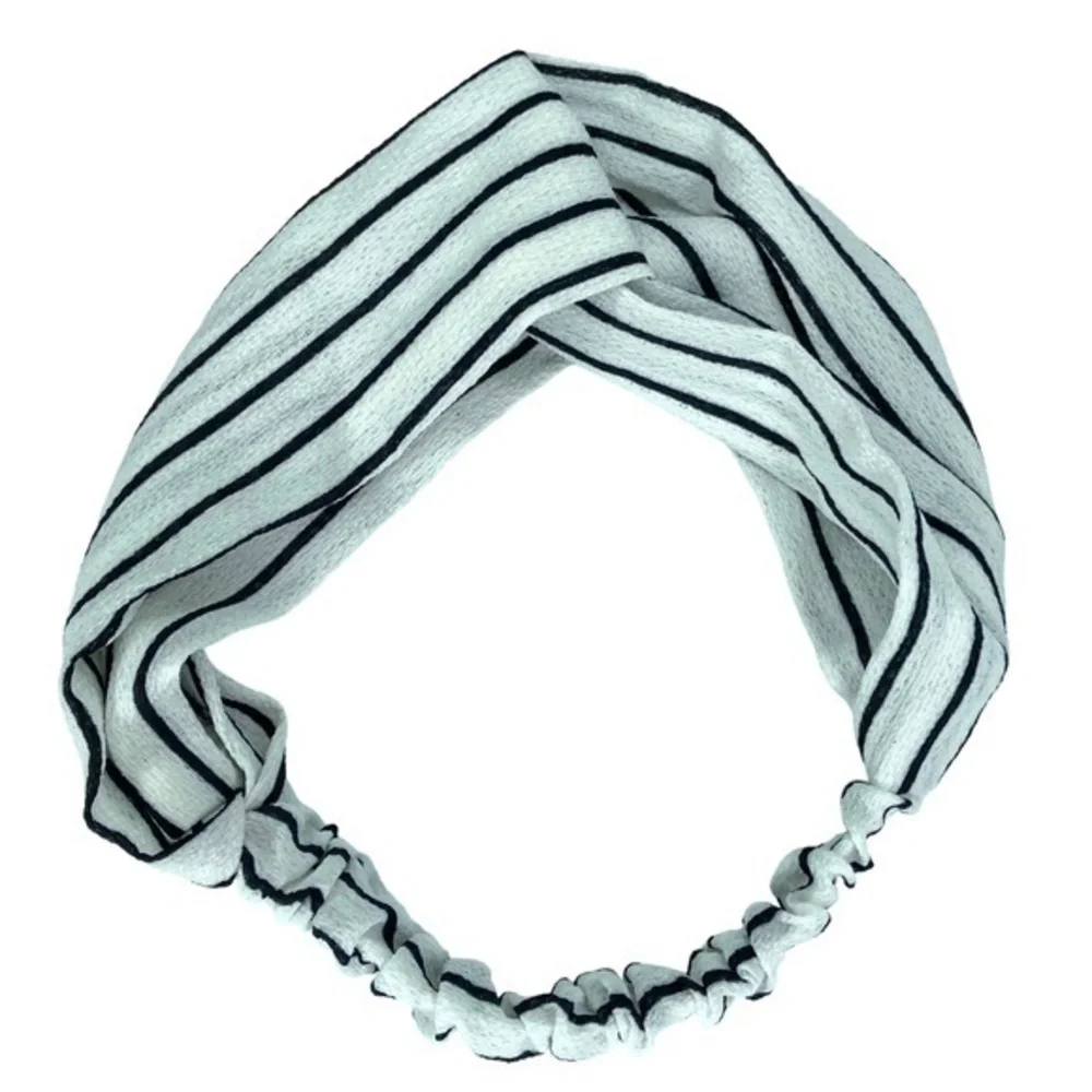 Cross‎ Knot Georgette Fabric Headband Elastic Hair Accessory Striped Print Boho